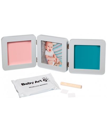 Baby Art Отпечатък за ръчичка и краче - Modern Trendy Бяла рамка  BA -00015 white - 3
