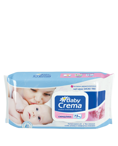 Мокри кърпички Baby Crema - Смрадлика, 72 броя - 1