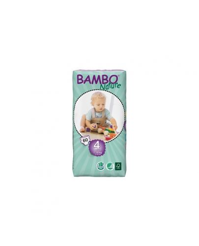 Bambo Nature Бебешки еко пелени р-р 4 (7-18 кг.) 60 бр./оп. - 1