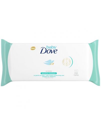 Почистващи мокри кърпи Baby Dove Rich Moisture - За чувствителна кожа, 50 броя - 1