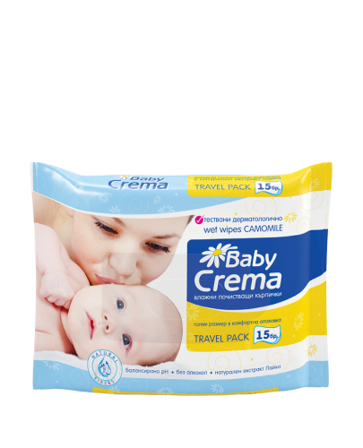 Мокри кърпички Baby Crema - Лайка, 15 броя - 1
