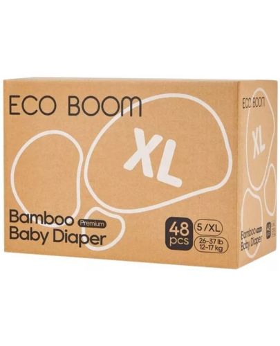 Бамбукови еко пелени Eco Boom Premium - Размер 5, 12-17 kg, 48 броя - 2