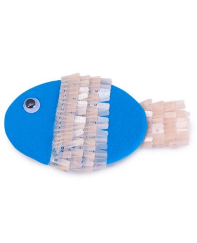 Плюшена играчка Budi Basa - Коте Басик бебе с риба, 20 cm - 4