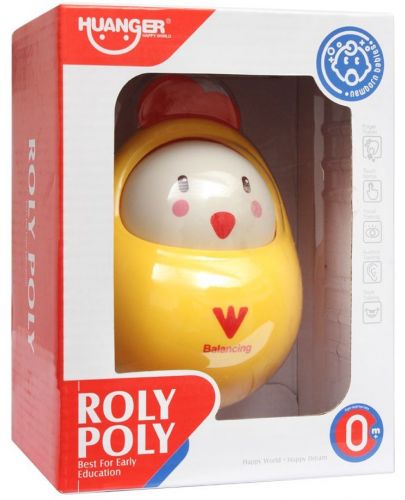 Бебешка играчка Huanger - Roly Poly, пиле  - 4