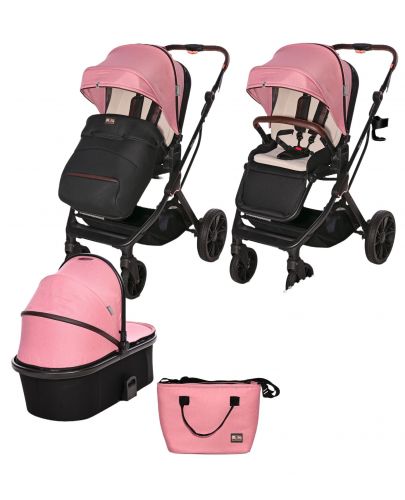 Бебешка количка Lorelli - Glory, розова - 1