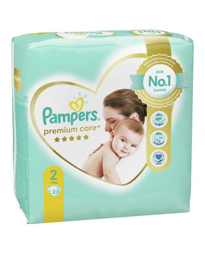 Бебешки пелени Pampers - Premium Care 2, 23 броя  - 1