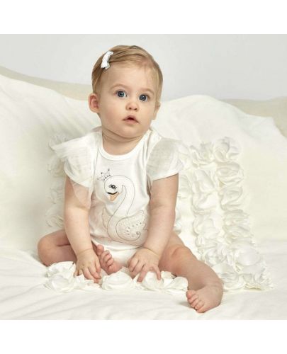 Бебешко боди с къс ръкав Sofija - Jasmina, 56 cm, екрю - 5