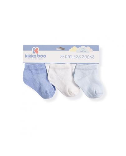 Бебешки къси чорапи Kikka Boo Solid - Памучни, 2-3 години, сини - 1