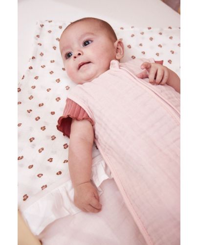 Бебешки спален чувал Meyco Baby -  Uni, Tog 0.5, 90 cm, розов - 3