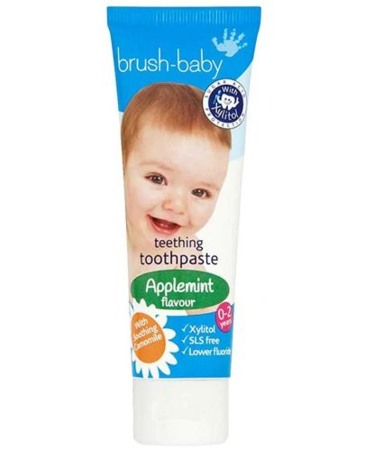 Бебешка паста за зъби Brush Baby - Applemint, с флуорид, 50 ml - 1