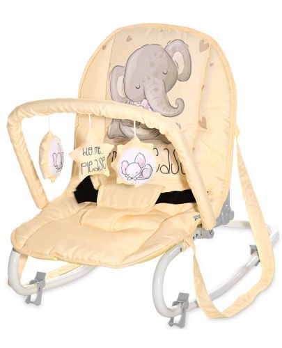 Бебешки шезлонг Lorelli - Eliza, Yellow Cute Elephant - 1