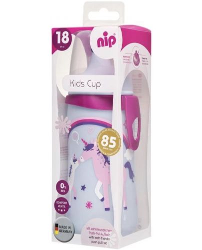 Бебешко шише с клапа NIP - Kids cup, за момичета, 330 ml - 4