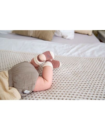 Бебешки чорапи Lassig - 0-4 месеца, бели-розови, 3 чифта - 6