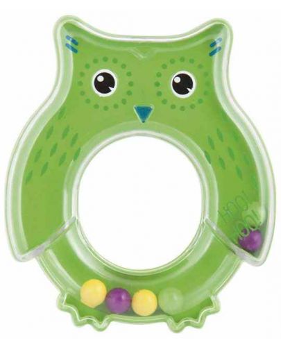 Бебешка дрънкалка Canpol - Owl, зелена - 1