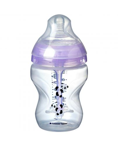 Бебешко шише Tommee Tippee Advanced Anti-Colic - 260 ml, с биберон 1 капка, розово - 1