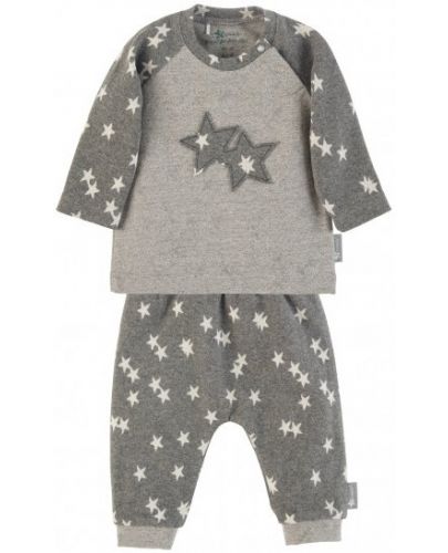 Бебешки анцуг Sterntaler - Със звездички, 74 cm, 6-9 месеца, тъмносив - 1