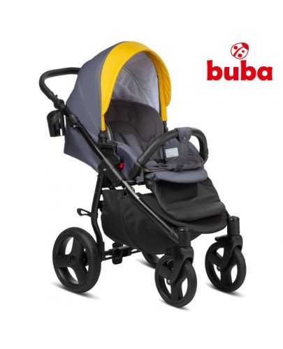 Бебешка комбинирана количка  3в1 Buba - Bella 716, Pewter-Yellow - 4