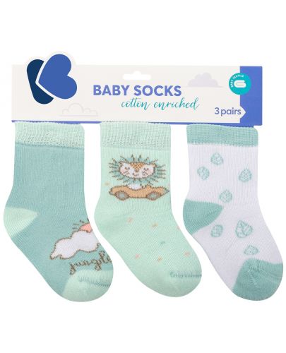 Бебешки термо чорапи Kikka Boo - 0-6 месеца, 3 броя, Jungle King  - 1