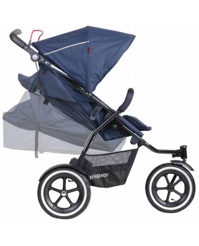 Бебешка количка за едно или породени деца Phil & Teds - Sport V5, Синя - 4