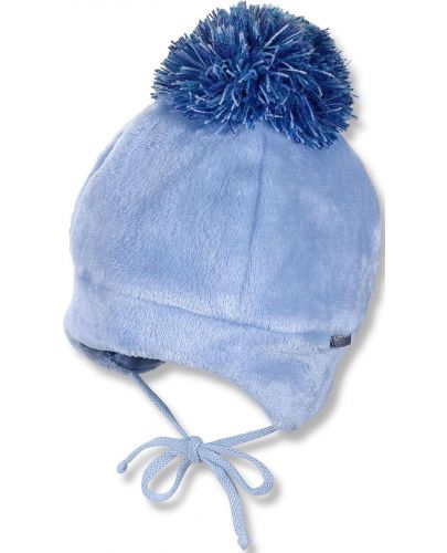 Бебешка зимна шапка с пискюл Sterntaler - 45 cm, 6-9 месеца, светлосиня - 1