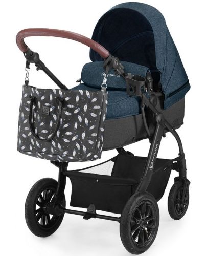 Бебешка количка 3 в 1 KinderKraft Xmoov - Трансформираща се, с кошница, синя - 5