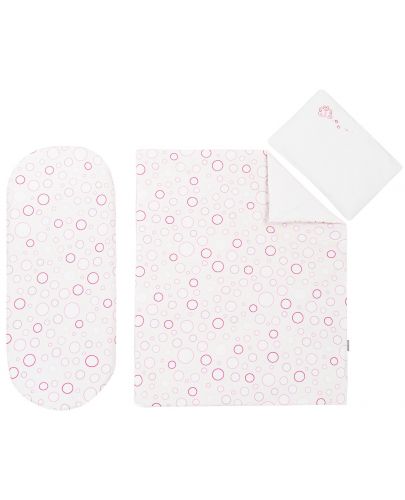Бебешки спален комплект за количка Kikka Boo - 6 части, Pink Circles - 1