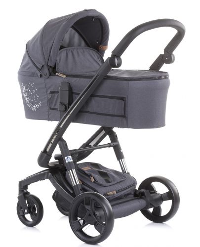 Бебешка количка Chipolino Електра - Черна рама, сребро - 13
