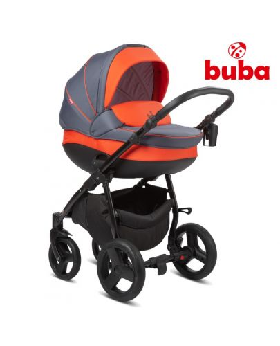 Бебешка комбинирана количка 3в1 Buba - Bella 713, Pewter-Orange - 2