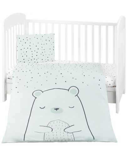 Бебешки спален комплект от 5 части KikkaBoo - Bear with me, Mint - 1