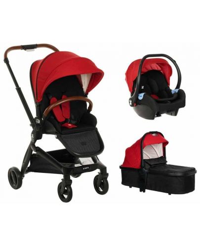 Бебешка количка 3 в 1 Zizito - Harmony Lux, червена - 1