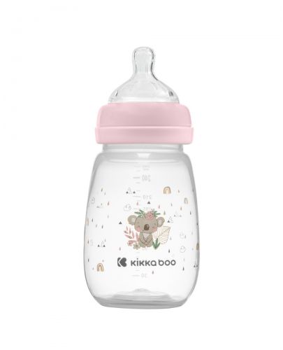 Бебешко шише с широко гърло KikkaBoo Clouds - Savanna, 260 ml, Pink - 2