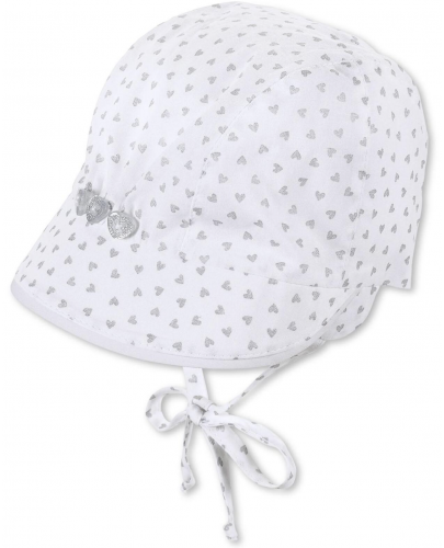 Бебешка шапка Sterntaler - На сиви сърчица, 35 cm, 1-2 месеца - 1