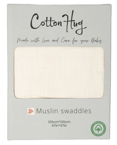 Бебешка пелена Cotton Hug - Облаче, 120 х 120 cm - 4