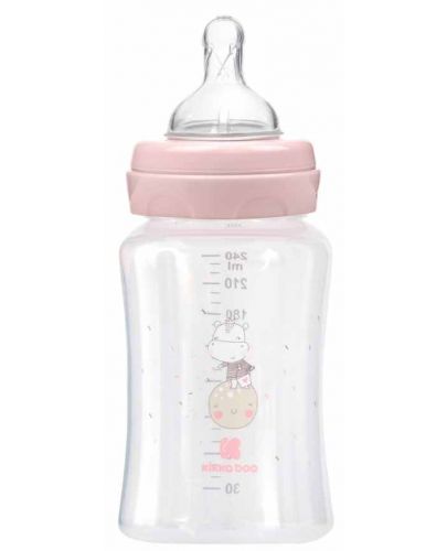 Бебешко шише KikkaBoo Hippo Dreams - РР, 240 ml, розово - 2