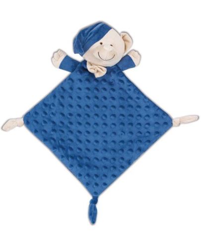 Бебешка играчка Interbaby - Doudou за гушкане, мече, синя - 1