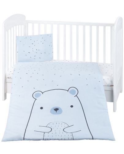 Бебешки спален комплект от 5 части KikkaBoo - Bear with me, Blue - 1