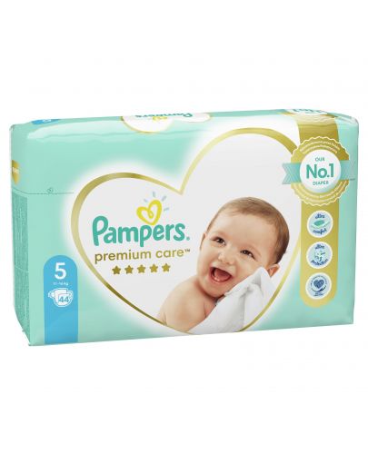 Бебешки пелени Pampers - Premium Care 5, 44 броя  - 1