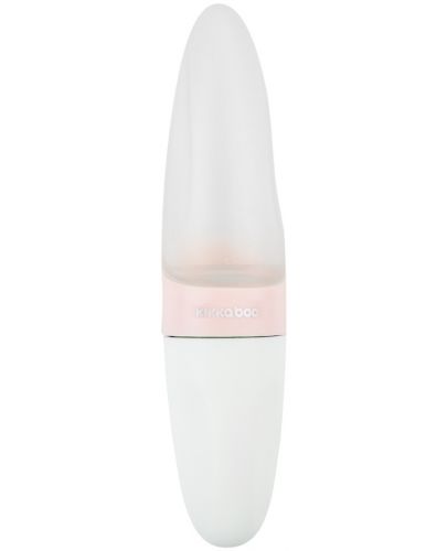 Бебешко силиконово шише KikkaBoo Comet - 90 ml, с лъжичка, розово - 2