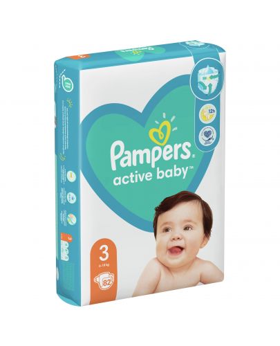 Бебешки пелени Pampers - Active Baby 3, 82 броя  - 8