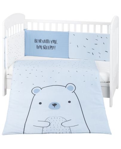 Бебешки спален комплект от 2 части KikkaBoo - Bear with me Blue, 60 х 120 cm - 1