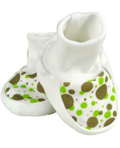 Бебешки обувки For Babies - Зелени точки, 0+ месеца - 1