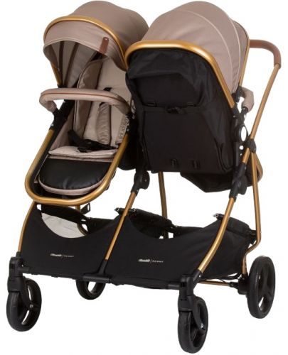 Бебешка количка за близнаци Chipolino - Дуо Смарт, златно бежово - 4
