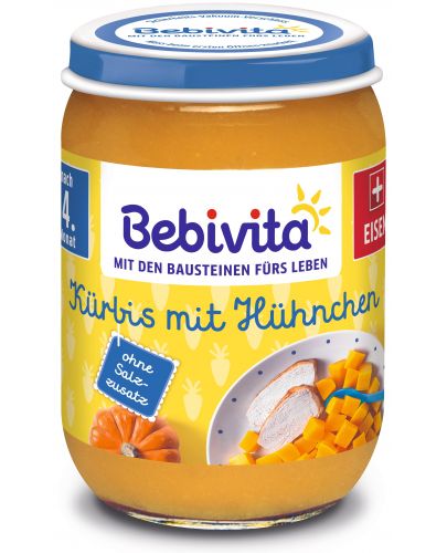 Ястие Bebivita - Тиква с пилешко месо, 190 g - 1