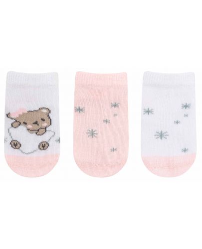 Бебешки летни чорапи Kikka Boo - Dream Big, 0-6 месеца, 3 броя, Pink - 3