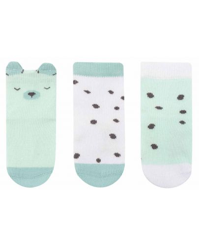 Бебешки чорапи с 3D уши Kikka Boo - Bear with me, 2-3 години, 3 чифта, Mint  - 2