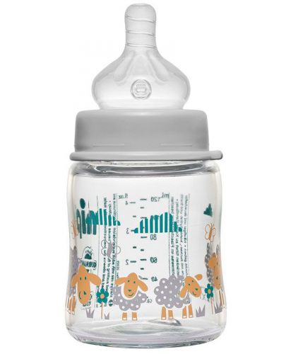 Бебешко стъклено шише NIP - Flow S, 0 м+, 120 ml, Boy - 2