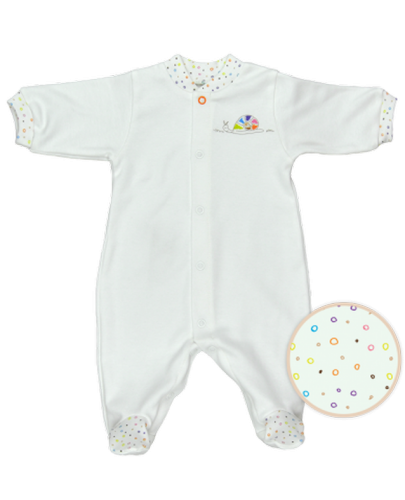 Бебешко гащеризонче с дълги ръкави For Babies - Цветно охлювче, лимитирано, 0-1 месеца - 1
