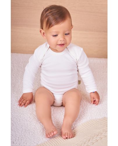 Бебешко боди Bio Baby - Органичен памук, 62 cm, 3-4 месеца, екрю - 4