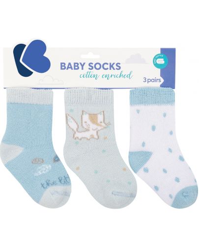 Бебешки термо чорапи Kikka Boo - 0-6 месеца, 3 броя, Little Fox  - 1