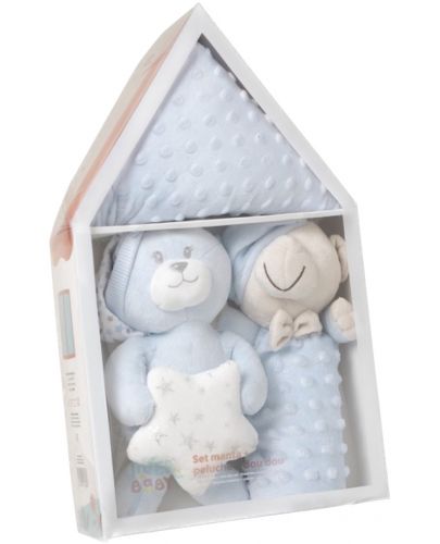Бебешки комплект за сън Interbaby - Къщичка синя, 3 части - 2